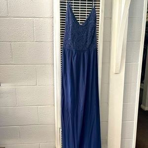 Beautiful floor length Blue dress for prom, wedding or special occasion